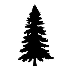 Obraz premium Pine Tree Silhouette Vector Clipart 