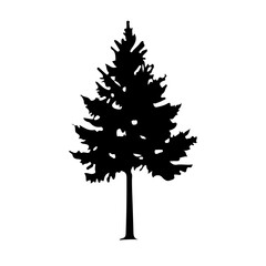 Obraz premium Pine Tree Silhouette Vector Clipart 