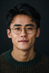 Fototapeta na wymiar Portrait of young chinese man background