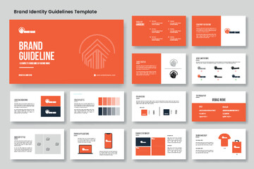 Brand guidelines template and Modern brand identity presentation layout, Brand Manual Book