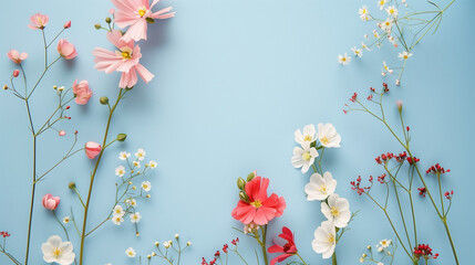 Blooms of Spring,Vibrant Flowers Creating a Seasonal Backdrop,Springtime Symphony,Colorful Flowers Painting Nature's Canvas,Floral Flourish,Spring Flowers Adorning the Background with Beauty.