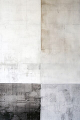 Abstract minimalist art in shades of gray, simple shapes. Vertical poster, a painting for the wall.