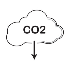 CO2 or carbon dioxide vector icon