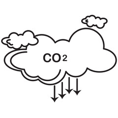 CO2 or carbon dioxide vector icon