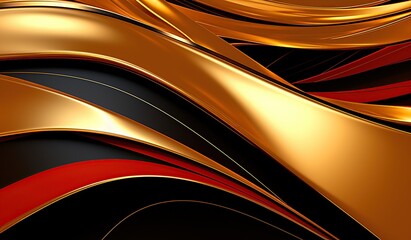 abstract wavy background with gold and black elements