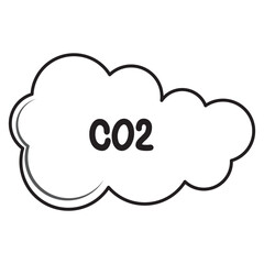 CO2 or carbon dioxide vector icon