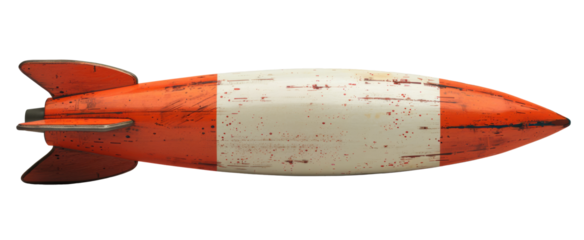 Tactical rocket. Military missile. Bomb isolated on white background