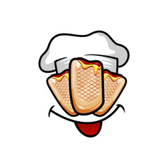 French tacos logo with face design vector