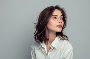 Woman Wearing Glasses and White Shirt