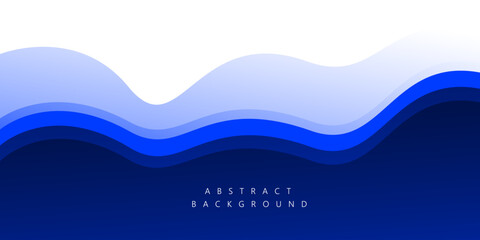 Blue and white wave abstract background with space for text and message. template design	