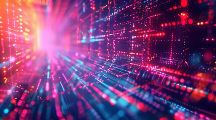 abstract background with glowing lights data AI cyber