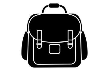 School bag, vector icon, on white background