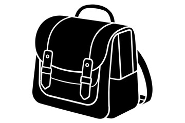 School bag, vector icon, on white background