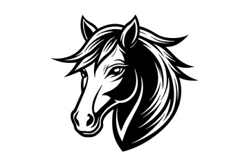 Horse head logo template vector silhouette 