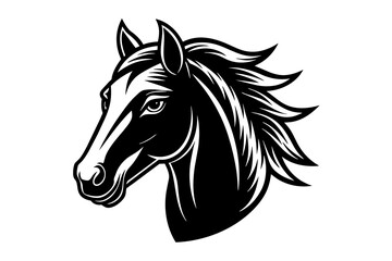 Horse head logo template vector silhouette 