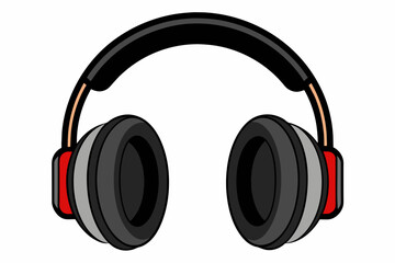 Black headphones on a white background