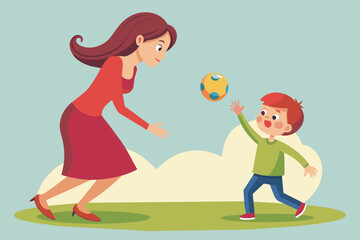 Mom, drop ball vector illustration 