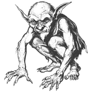 goblin images using Old engraving style