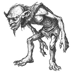 goblin images using Old engraving style