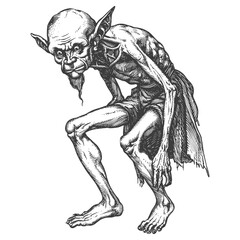 goblin images using Old engraving style