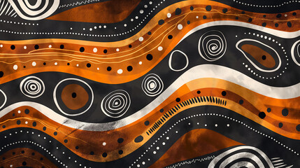 Aboriginal x-ray style abstract background in earth tones