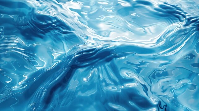 Abstract illustration blue water wave with swirl pattern texture background. AI generated image