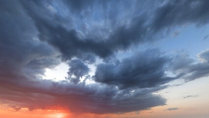 Obraz premium a cloudy sky with the sun setting behind it, 3d render