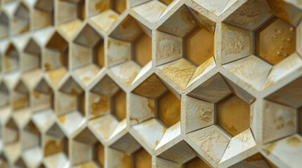 Geometric Harmony: Captivating Honeycomb Structure. Generative AI