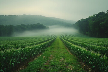 Corn plantation field