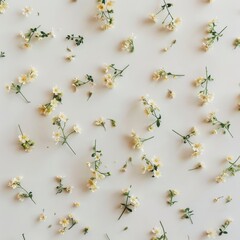 Yellow and White Flowers on White Surface