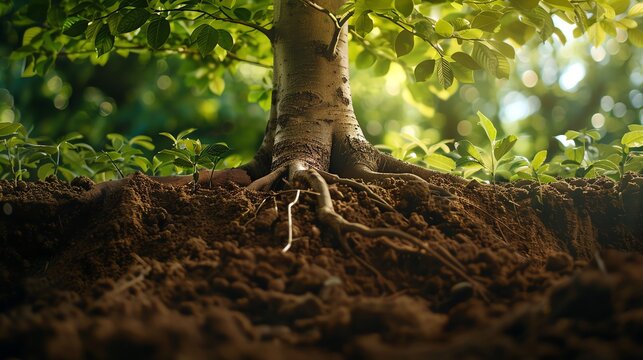 tree roots in soil - Powered by Adobe