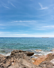 Landscape of a wild beach on the island of Mallorca