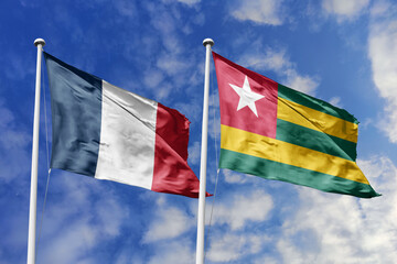 3D illustration, France and  Togo alliance and meeting, cooperation of states.
