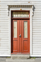 Architectural detail, wooden door and wall