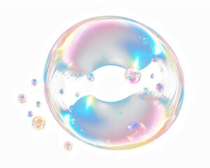 PNG isolated single bubble effect, transparent background