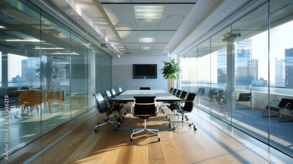 Poster the meeting rooms in this hightech office space are equipped with smart glass windows seamlessly ble