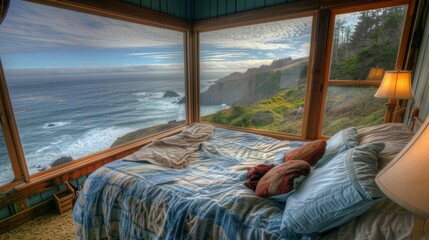 Nestled atop a rugged cliff the lighthouse offers stunning ocean views from the comfort of your...