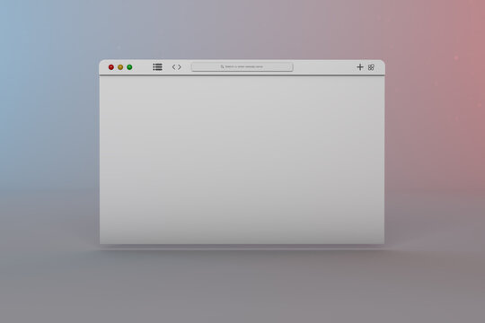 Safari browser, google chrome browser, Firefox browser. 3D white website interface a ideal for mockup display