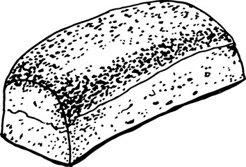 Bread hand drawn flat vector illustration for poster, print, home decoration, menu cover, invitation, design template. 