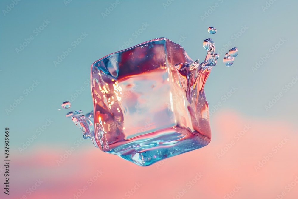 Canvas Prints Summer background with a cube of ice