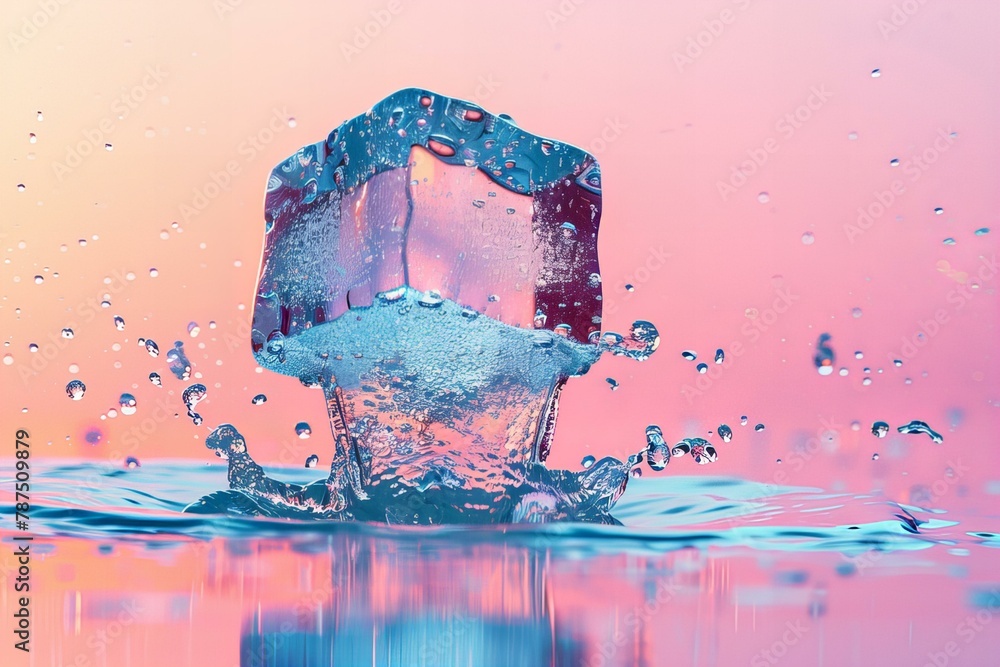 Canvas Prints Summer background with a cube of ice