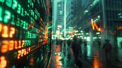 Fototapeta premium A digital display showing real-time stock prices AI generated illustration