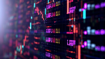 A digital grid displaying real-time cryptocurrency prices  AI generated illustration
