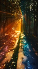 Light dispersing through a prism into a spectrum