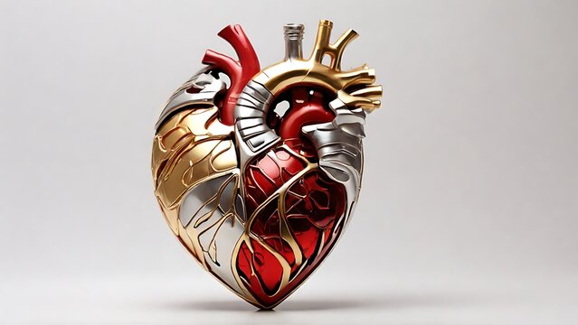 Cardiac Clarity: Human Heart Against Pure White