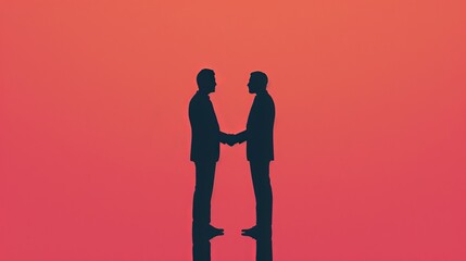 A minimalist illustration of a handshake between two business people  AI generated illustration