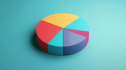 Obraz premium A minimalist pie chart showing revenue distribution AI generated illustration