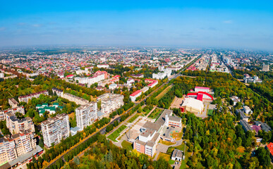 Nalchik city aerial panoramic view, Russia