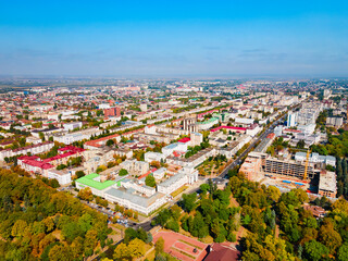 Nalchik city aerial panoramic view, Russia