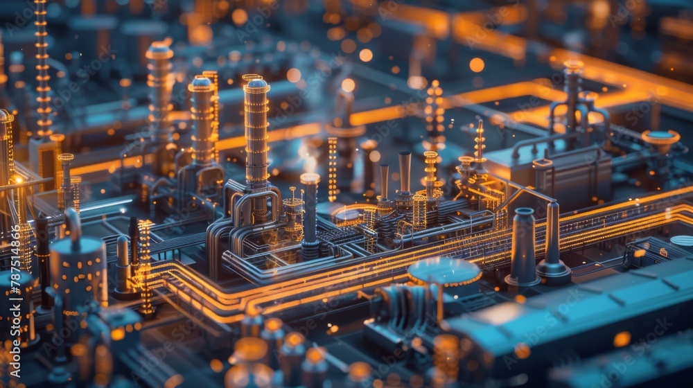 Poster Computer Circuit With Numerous Pipes